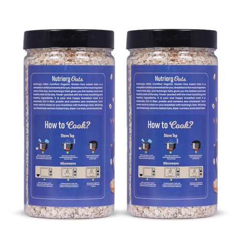 Image of Nutriorg Organic Instant Oats 800g (Pack of 2 x 400 gm)