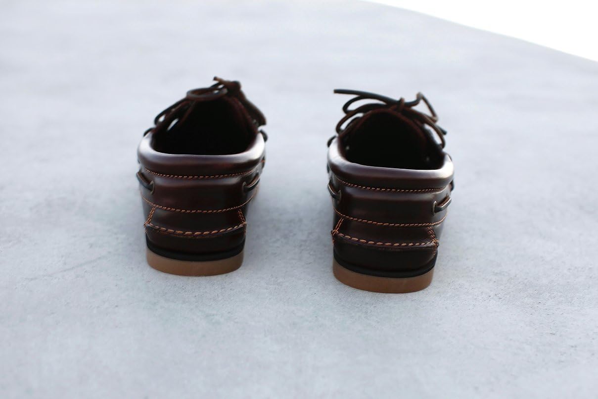 Comfort Segelschuh – Mokassin Bootschuh aus salzwasserresistentem Pull-Up Cyclon Leder, 3-Loch-Schnürung mit 360° Lederban & gepolsterter Einstieg