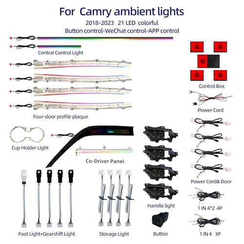 Luces LED ambientales interiores para Toyota Camry 2018-2023 miniatura 2