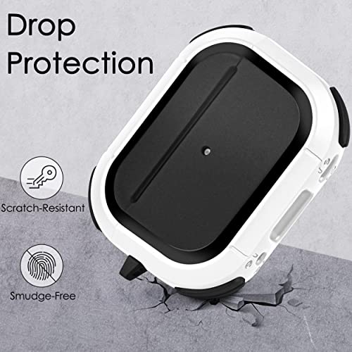 Image of Hybrid Armor Case Cover for Apple Airpods Pro 3 (2025), Rugged, Shockproof, with Heavy Duty Carabiner (Armor White)