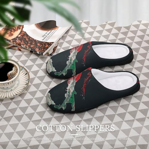 Italy Flag Vintage Italian Italia Women's House Slippers Anti-Slip Cotton Home Shoes with Rubber Soles for Indoor Outdoor4