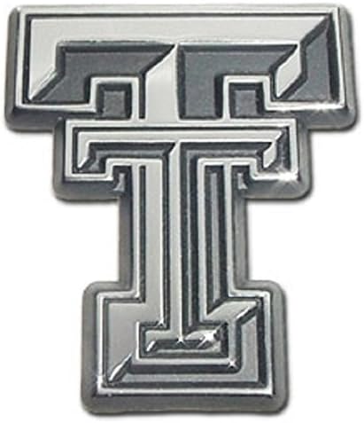 Elektroplate Texas Tech University Red Raider, metal cromado de alta calidad, emblema de motocicleta para automóvil y camión
