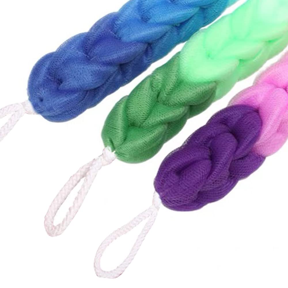 3 Pezzi Spugna da Doccia Morbido,Spugna da Doccia in Rete,Vasca da Bagno Doccia Trecce Elastiche Spugna a Rete,per Uomini Donne Accessori per la Pulizia
