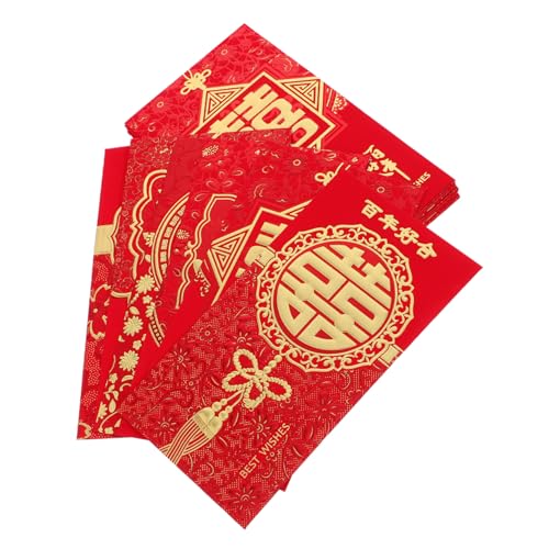 GARIOUANS 24個中式婚礼用赤い封筒 結婚式祝儀袋 おしゃれで可愛い伝統デザイン 贈り物包装に 破れにくい 紙製 新年や誕生日にも使える縁起物
