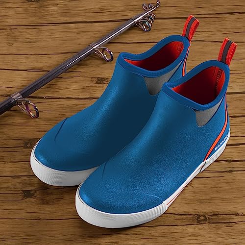 Image of BASSDASH Men's 4.5 inch Waterproof Fishing Deck Boots Anti-Slip Rubber Ankle Boots Rain Shoes for Boating Gardening Working
