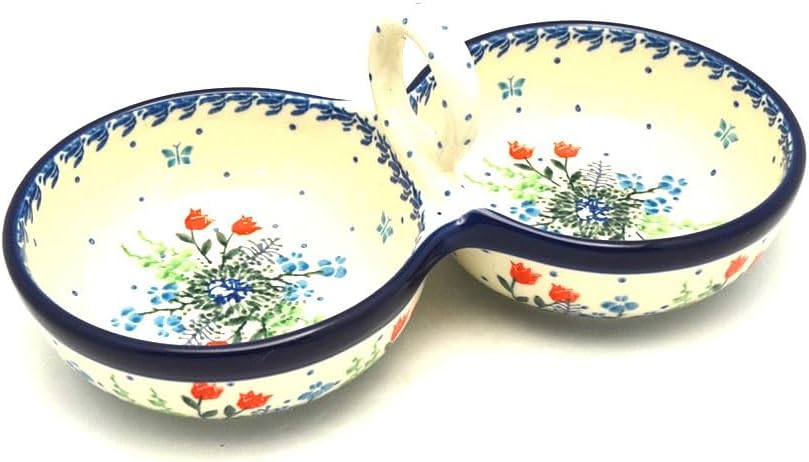 Polish Pottery Bowl - Double Serving - Tulip Horizon