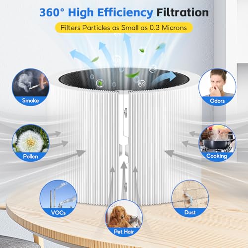 Image of 2-pack HEPA Filter Replacement, Compatible with BLUEAIR Blue Signature Large Model SP4i Air Purifier for Rooms & Home, Clean Pollen, Dust, Smoke, Pet Hair & Odors