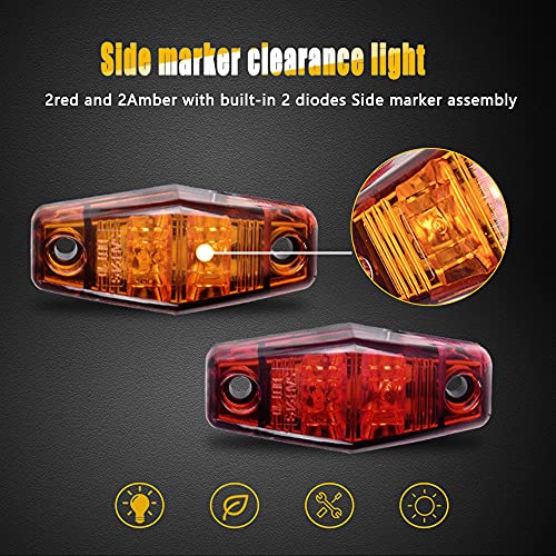 image for nifeida 8Pcs 2 LED Side Marker Clearance Light 2.5