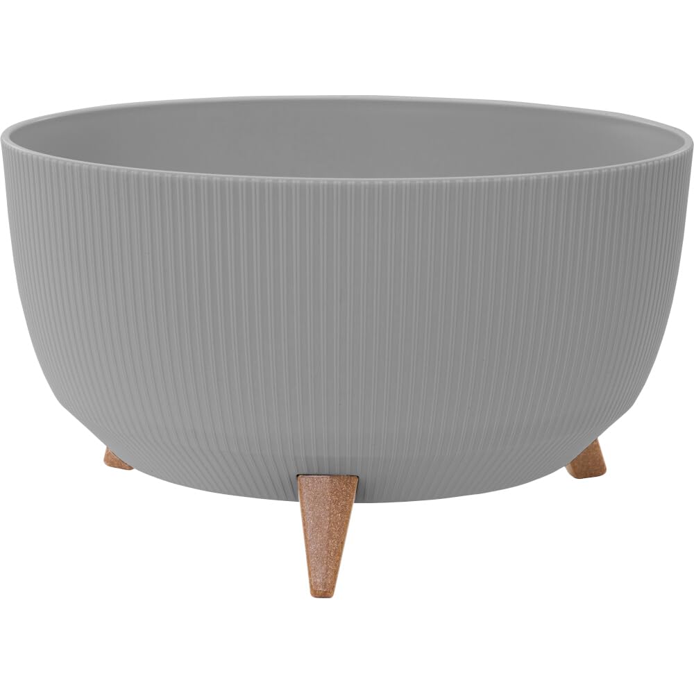 Pot de fleurs Oslo plastique et fibres de bois avec insert gris anti-gaspillage