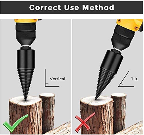 image for PuzFun Wood Splitter Drill Bit 3 pcs, Firewood Drill Bit Wood Splitter