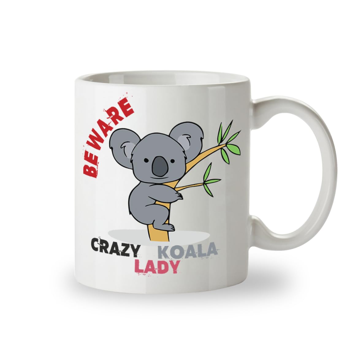 Kruzroyal White Crazy Koala Lady Mug