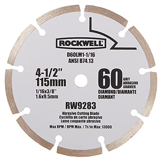 Rockwell RW9283 4 1/2-Inch 60-Grit Diamond Compact Circular Saw Blade