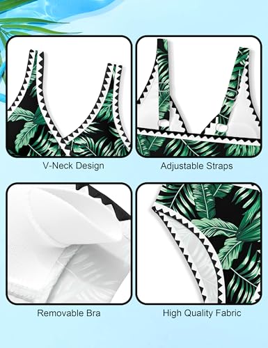 Image of KANGKANG Girls Swimsuit Bikini Set Solid Color V-Neck Two Piece Bathing Suit with Chest Pad Adjustable Straps Swimwear 7-16T