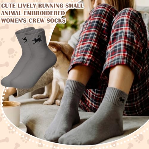 Image of Eurzom 10 Pairs Socks Womens Crew Elastic Ankle Length Cotton Socks Aesthetic Cute Lightweight Low Cut Gifts for Women