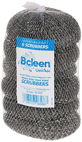 Bcleen بيكلين Dishwashing Heavy Duty Steel Wool Scrubber 6