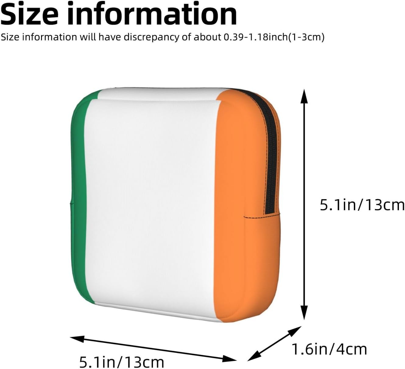 Irish Flag Print Women Period Bag Sanitary Pouch Portable Pad Pouch Tampon Holder Small Zipper Pouch Storage Bag