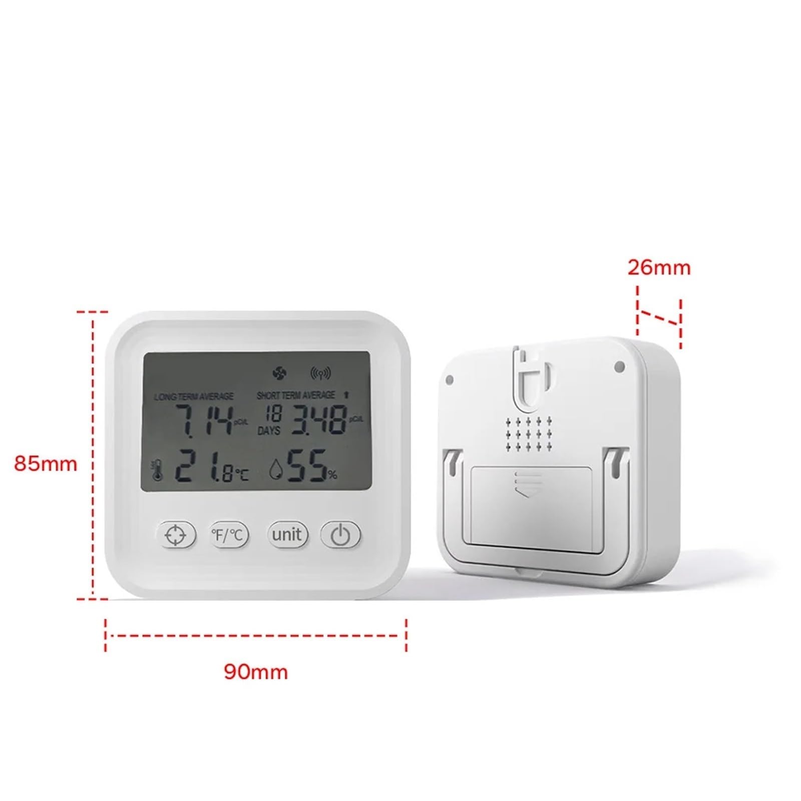 Detector de calidad del aire, Monitor de calidad del aire, sensor de temperatura y humedad multifunción, detector de gas radón.