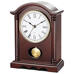 AYRELY® Classic Grandfather Mantel Clock for Living Room Déco, Elegant Wooden Finish, Gold Tone