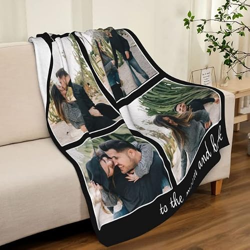Purefly Custom Blanket With Picture Customized Throw Blankets Gifts For Boyfriend Girlfriend Husband Wife Couples Mom Dad Birthday Anniversary Valentines Memorial 30" X 40" Photo 4-1 #TOP3