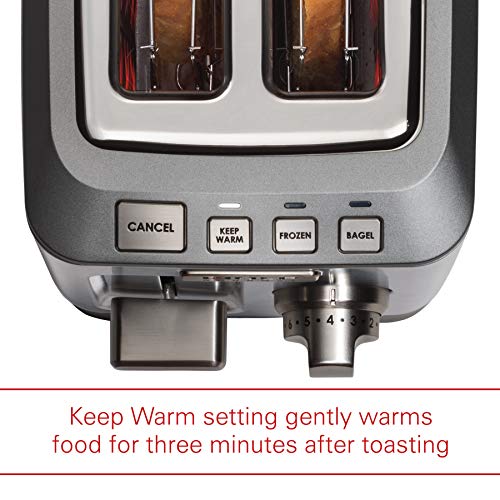 Wolf Gourmet 2-Slice Extra-Wide Slot Toaster with Shade Selector, Bagel and Defrost Settings, Silver Knob with Black Knob Accessory, Stainless Steel (WGTR122SR) - Thumbnail 5