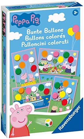 Ravensburger Mitbringspiel - 20853 - Peppa Pig Bunte Ballone - Lustiges Farbwürfelspiel für Kinder ab 3 Jahren