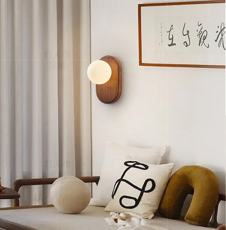 Lámparas de pared de madera rústicas e iluminación de pared para pasillo 2