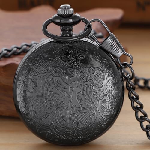 Image of Quartz Pocket Watch for Men, White Roman Digital Dial Pocket Watches for Men with Chain