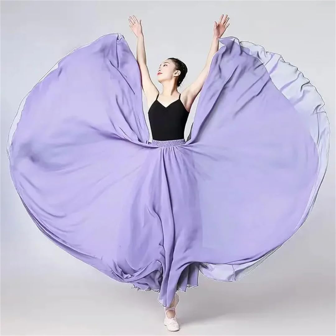 Women Double-Layer Chiffon Ballet Dance Long Skirts Practice Wear Stage Performance Skirts
