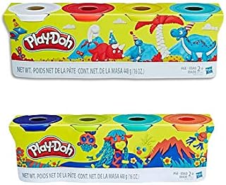 PD Play Doh Compound Bundle Classic Colors 4 Pack + Wild Colors 4 Pack