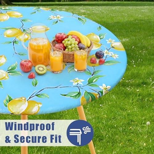 Moosfor Printed Spandex Round Tablecloth Fitted Table Cloth for 57-68 Table by Moosfor - Used condition - Image 2