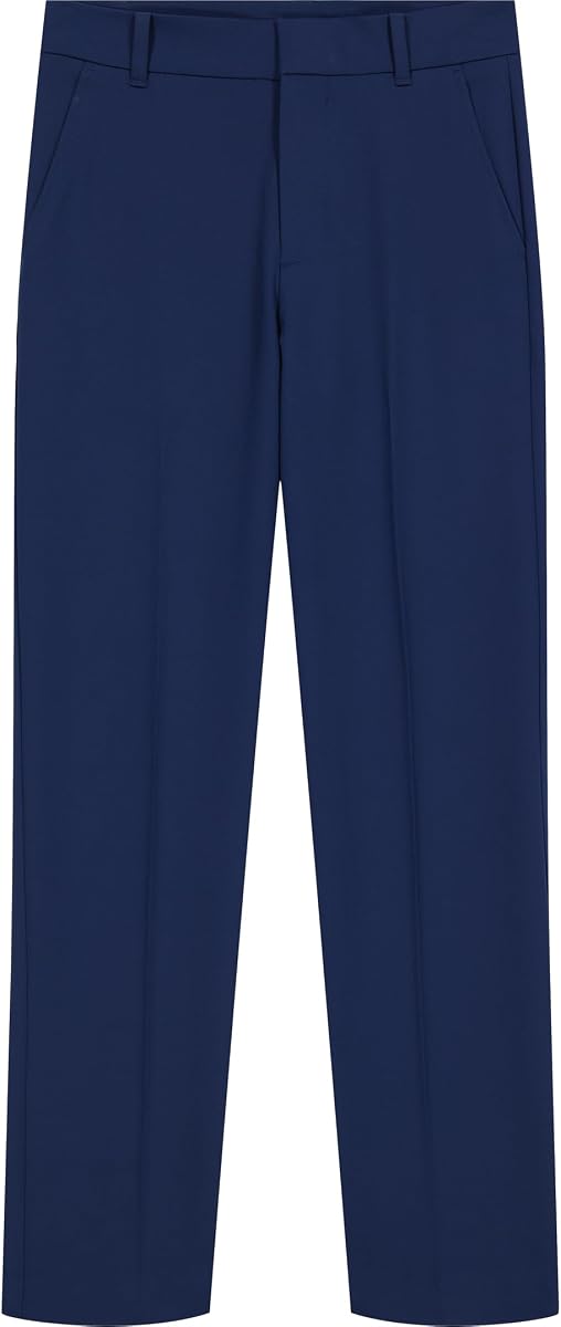 Pantalón de vestir Th Flex Stretch Performance para niño, ajuste de pierna recta, bragueta con cremallera y trabillas para cinturón, bolsillo lateral y trasero
