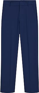 Boys' Flat-Front Dress Pant, Straight Leg Fit, Zip Fly & Belt Loops, Side & Back Pockets