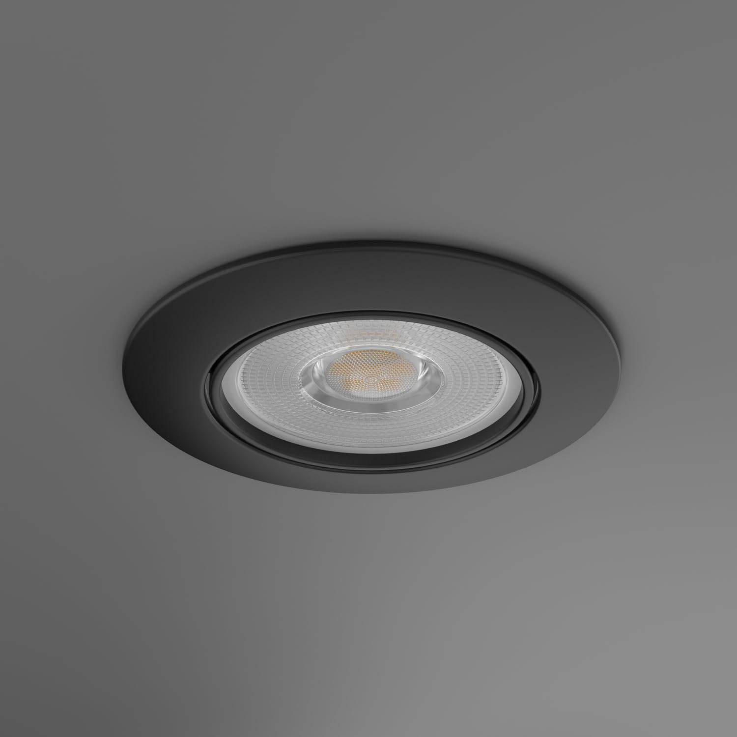 TRAXON LUXPOINT® Aro Circular Orientable DT002 para bombilla LED GU10 Marco de Bombilla Aluminio Corte techo Ø75mm (Negro, Pack 10 und)