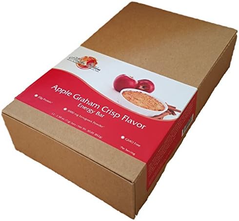 Mother Goddess Nutrition, Apple Graham Crisp Flavor Lactation Nutrition Bar - 20g protein, 22g fiber, flavored with Stevia, 3000mg Fenugreek - boosts lactation and energy for breastfeeding moms