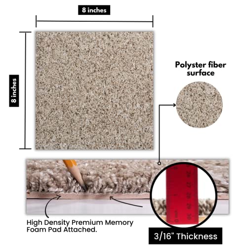 Smart Squares Easy Street Premium Residential Soft Padded Carpet Tiles 8X8 Inch, Seamless Appearance, Peel And Stick For Easy Diy Installation, Made In The Usa (Sample,720 Oxford) #TOP1