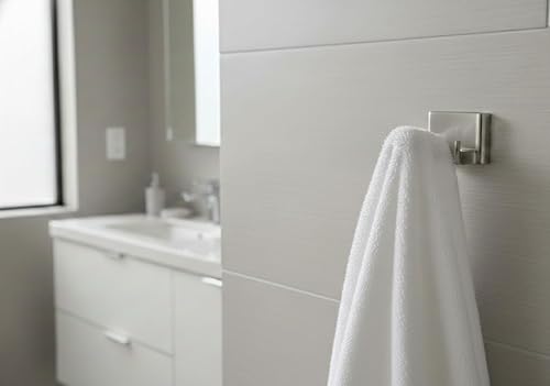 Miniatura 3 de Formosa Design Hardware - Gancho para toallas y batas, variedad de acabados y estilos disponibles (estilo cuadrado, níquel cepillado)