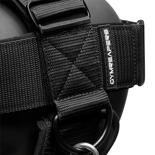 Image of Gymreapers Neck Harness Increase Neck Strength and Reduce Neck Pain - Neck Trainer with 29 inch Heavy Duty Steel Chain Adjustable Neoprene Strap Neck Training Harness for Gym & Home Use