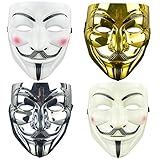4 Pack V for Vendetta Guy Mask Halloween Mask Halloween Costume Cosplay Party Mask for Halloween Cosplay Party