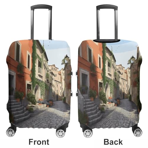 Carry on Luggage Cover Street of Italy Suitcase Covers for Luggages Tsa Approved Travel Luggage Sleeve Protector Elastic Suitcase Protector Anti-Scratch Washable Fits 19-30 Inch Case -L3