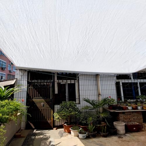 Filet d'ombrage blanc à œillets 60% pour protection solaire de terrasse - 7