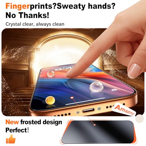 Image of UniqueMe for iPhone 17 Pro Max Matte Screen Protector - 6.9 inch - 2 Pack | HD,Smooth Matte Finish,9H+ Tempered Glass,Anti-Glare, Anti-Fingerprint, Bubble Free, Easy to Install