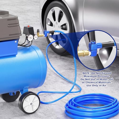 Image of 12 Packs 1 /4 Inch NPT 360 Degree Swivel Air Hose Connectors, Industrial Air Hose Fittings and Portable Compressor Tool Fittings (Blue)