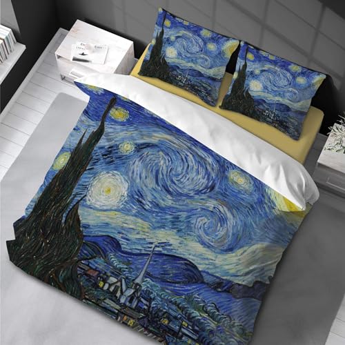 Housse de couette Van Gogh la Nuit étoilée parure de lit 135x200cm - 2