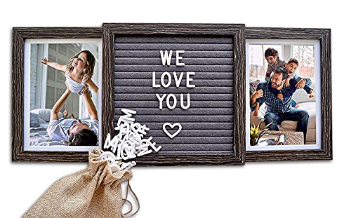 Oak Letters Fathers Day Picture Frame With Custom Felt Letter Board: Personalized Two Picture Frame For Dad, Grandpa, Pop | Great Gift From Kids | Enjoyed By Daddy, Poppy, Or Stepdad #TOP9