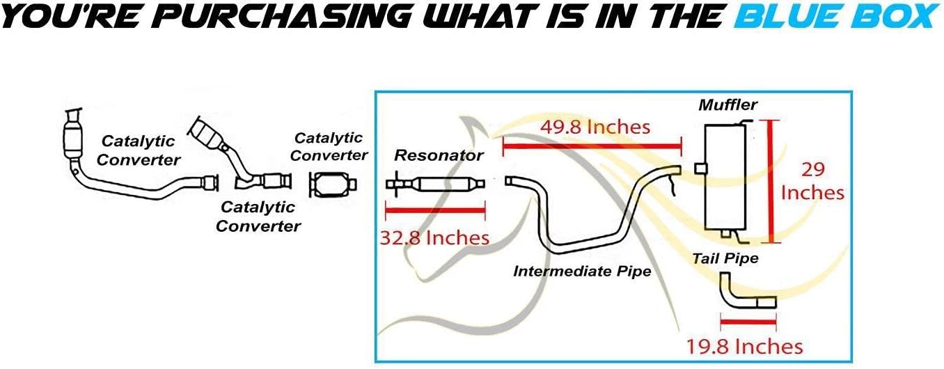 Northeastern Exhaust | Stainless Steel Resonator, Intermediate Pipe, Muffler Exhaust System Kit Compatible for Pontiac G6 2008-2010 | Saturn Aura 2008 3.5L - Includes Clamp