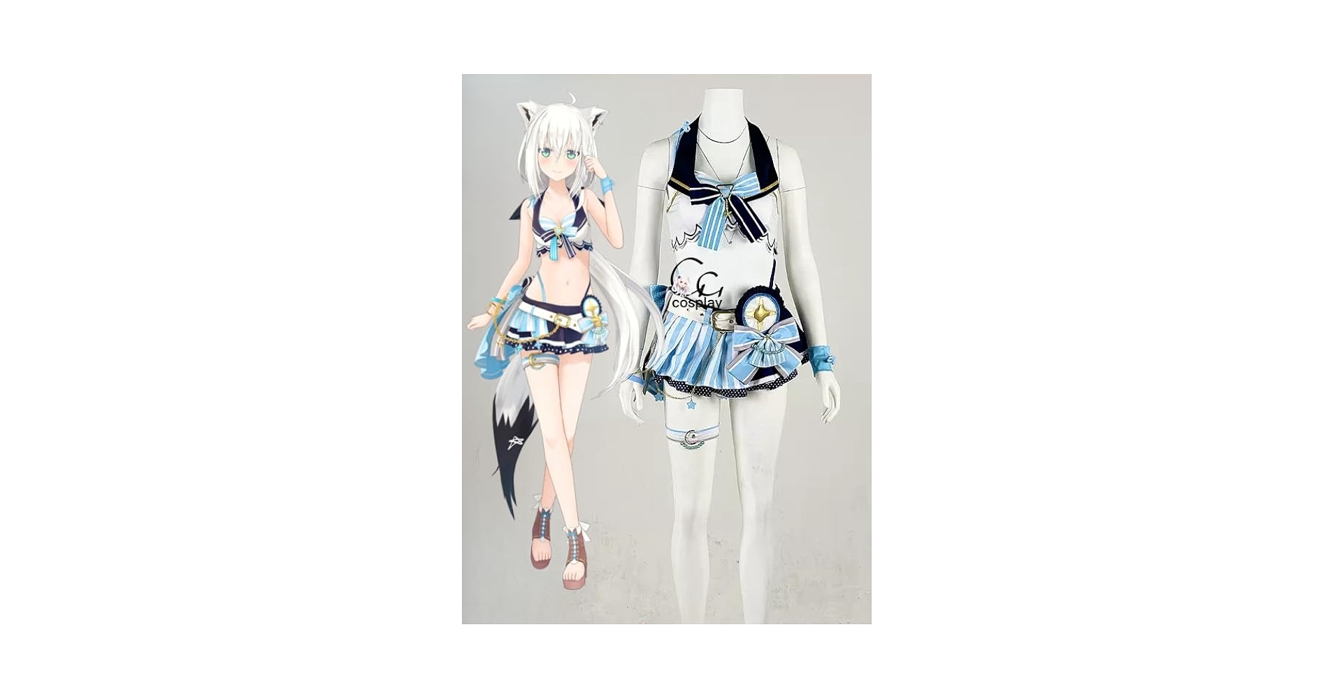 Amazon.co.jp: GGcosplay VTuber 白上フブキ 共通ホロサマ水着