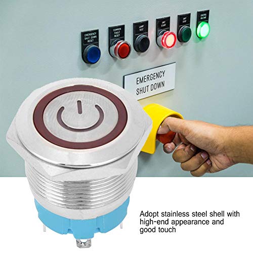 2PCS 12-24VDC Interruttore a pulsante a testa