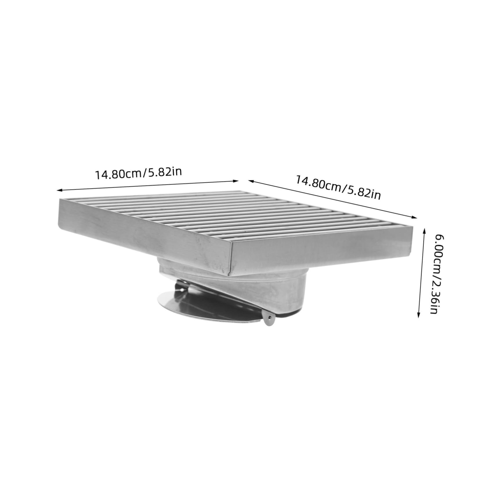 SHINEOFI Desagüe de Suelo de Acero Inoxidable para Patio Grande Cuadrado para Baño Colector de Pelo Rejilla de Ducha Kit de Desagüe de Plato de Ducha