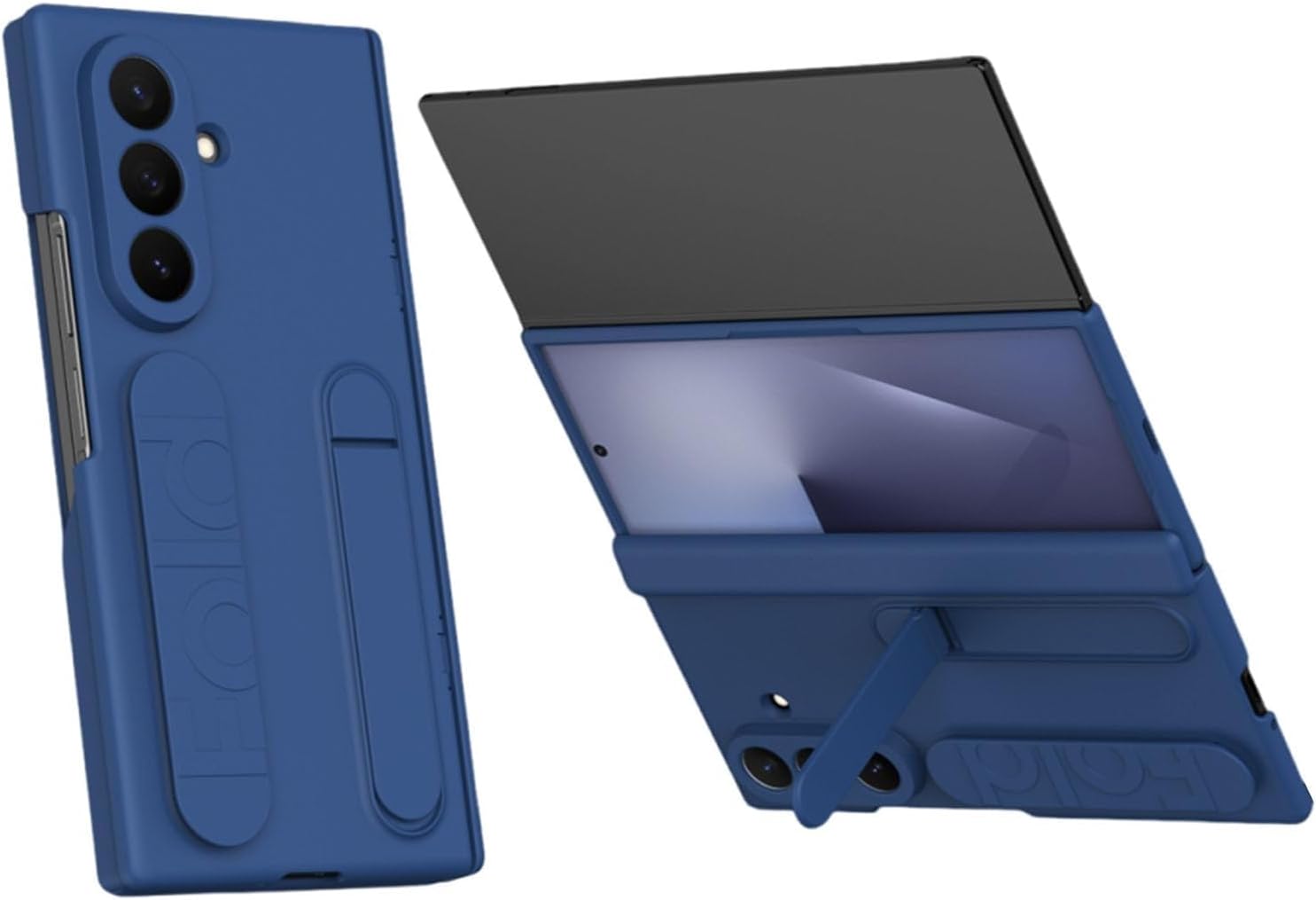 Full Body Protective Case for Samsung Galaxy Z Trifold, Hard PC Cover with Hinge Protection, Wristband Kickstand & Screen Protector(Gray)