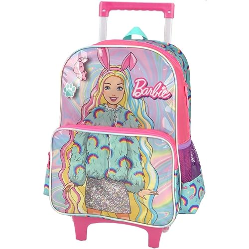 Mochila com Rodinhas, Luxcel, Barbie, Pink